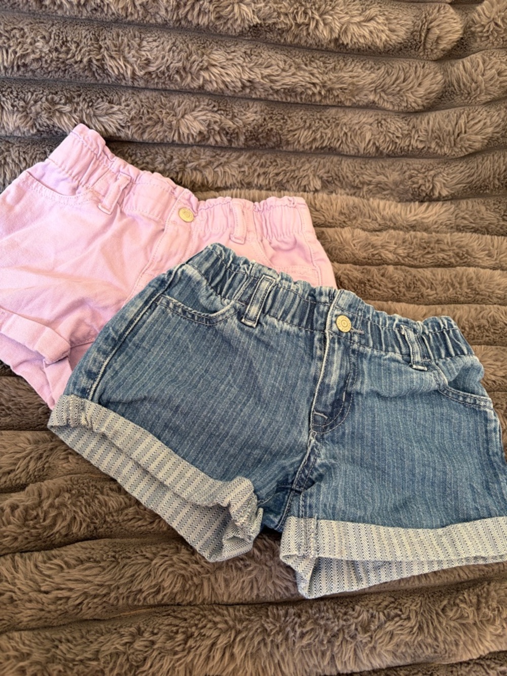 Cat & Jack Girls' Pink and Blue Denim Easy-Wear Shorts Set